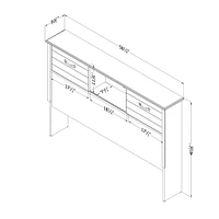 Bookcase Double Headboard with Doors - Ulysses Blueberry