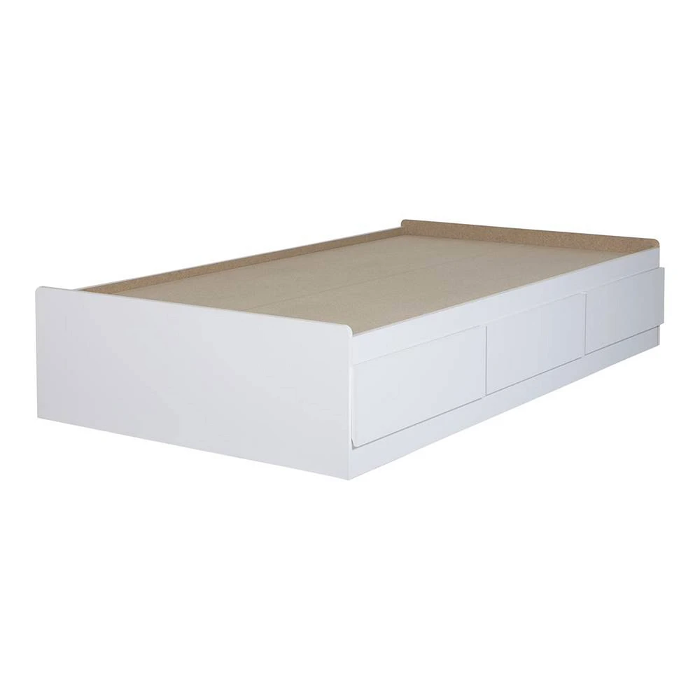 Lit Simple 3 Tiroirs Step One - Blanc Solide