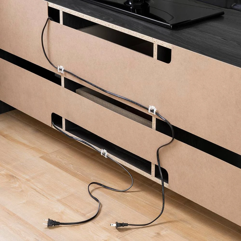 Meuble TV Fusion avec Tiroirs pour Télé jusqu’à 60" - Chêne Gris