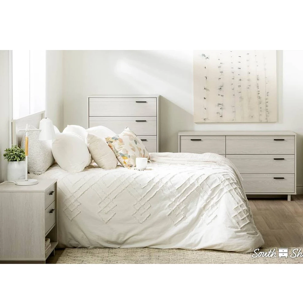 Commode Double 6 Tiroirs Fynn - Chêne hivernal