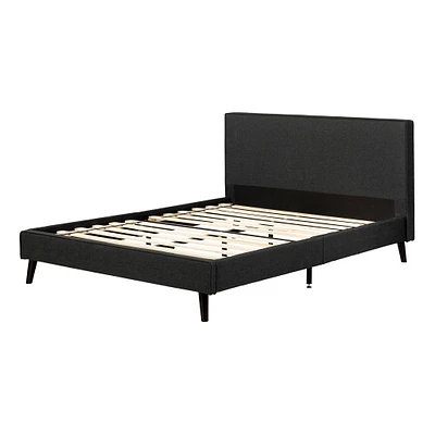 Lit Grand Complet Rembourré - Gravity Charbon Mat