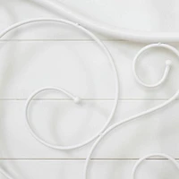 Lit Double Plateforme avec Pied et Tête de Lit en Métal Summer Breeze - Blanc