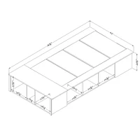 Lit Plateforme Simple avec Paniers Flexible - Blanc Solide