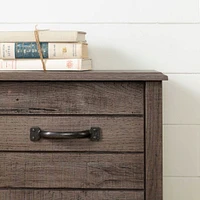 Twin Bed Bookcase Headboard with Sliding Doors Asten - Fall Oak