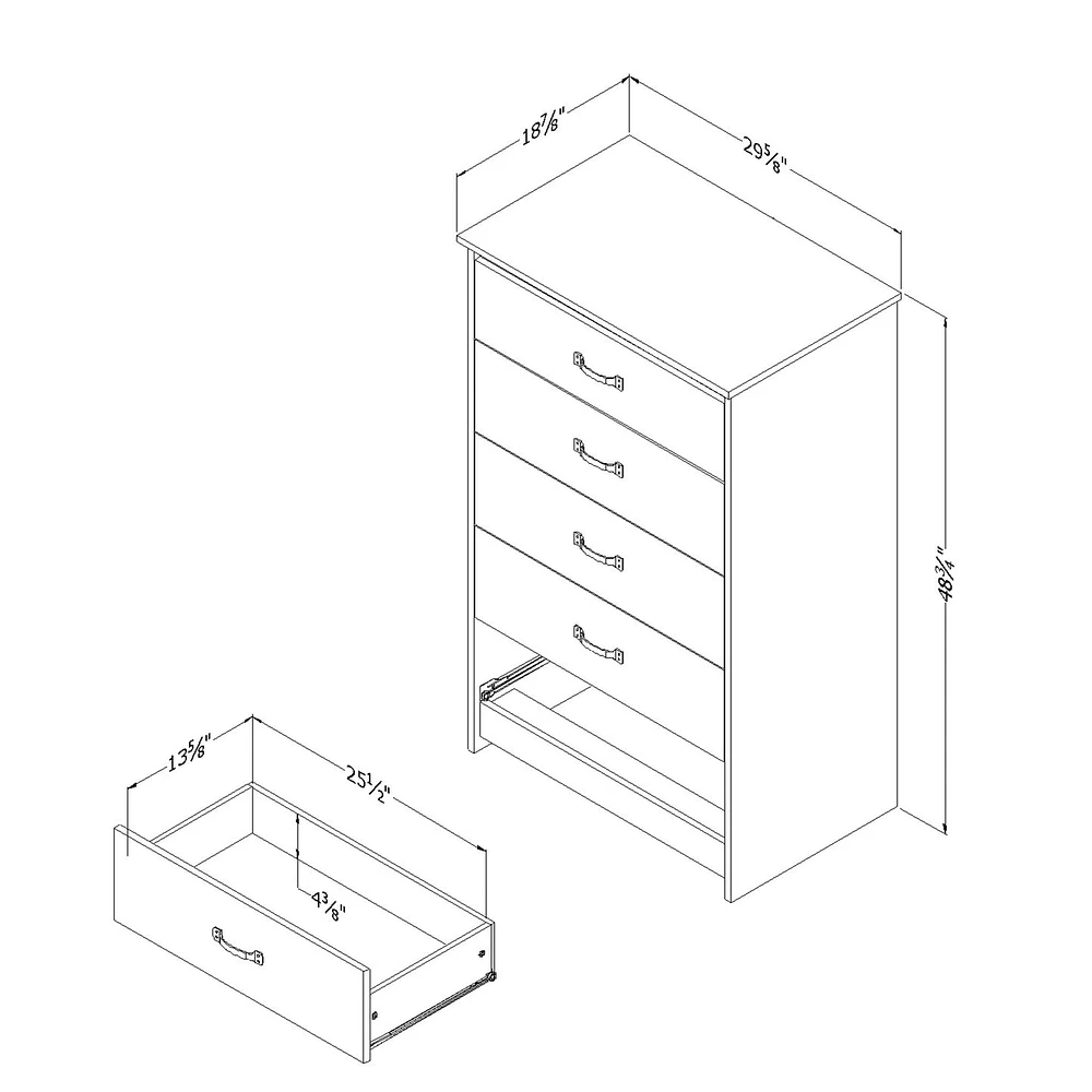 5-Drawer Chest - Tassio Gray Oak