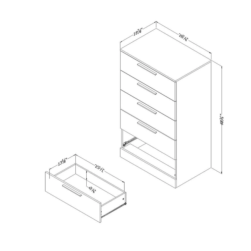 Commode 5 tiroirs - Step One Essential Chêne hivernal