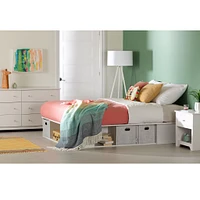 Queen Bed with Storage and Baskets - Flexible Pure White