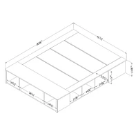 Queen Bed with Storage and Baskets - Flexible Pure White