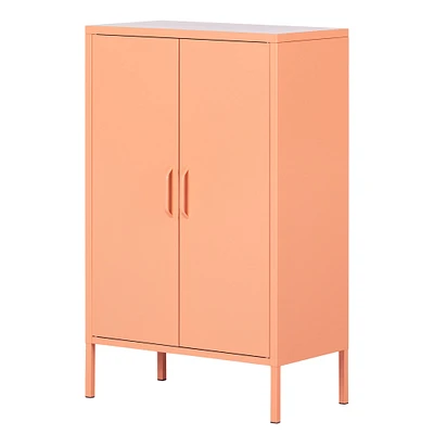 Meuble de Rangement avec 2 Portes en Métal Crea - Orange Pâle