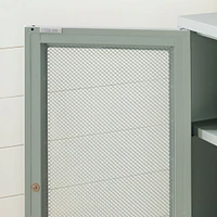 Meuble de Rangement avec Portes Grillagées en Métal Crea - Vert Sauge