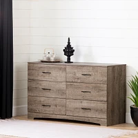 6-Drawer Double Dresser - Step One Weathered Oak