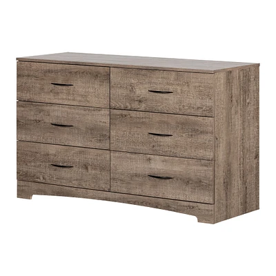 Commode Double 6 Tiroirs - Step One Chêne Vieilli