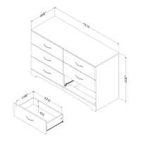 6-Drawer Double Dresser - Step One Weathered Oak