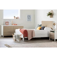 Commode double 6 Tiroirs - Munich Blanc et Orme Naturel