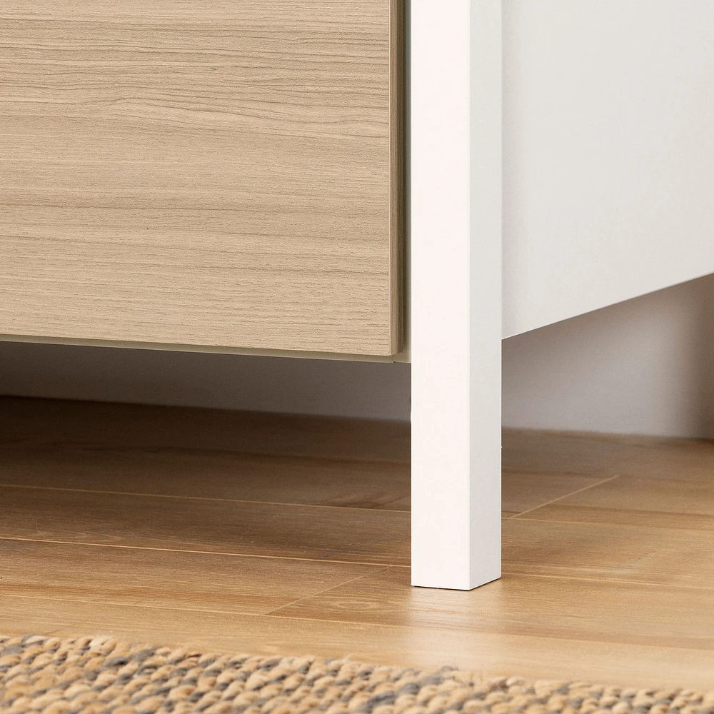 2-Drawer Nightstand - Munich White and Soft Elm