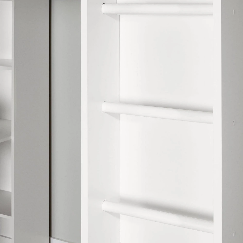 Lit Simple Mezzanine avec bureau - Logik Blanc solide