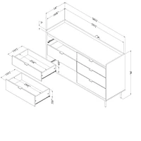 Commode Double 6 Tiroirs - Hype Chêne Hivernal