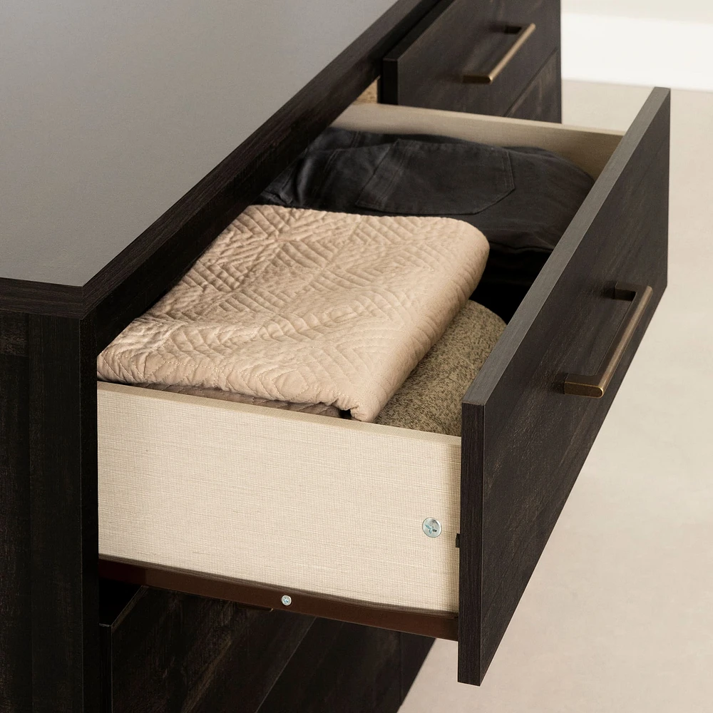 Commode Double 6 Tiroirs - Gravity Noir Antiqué