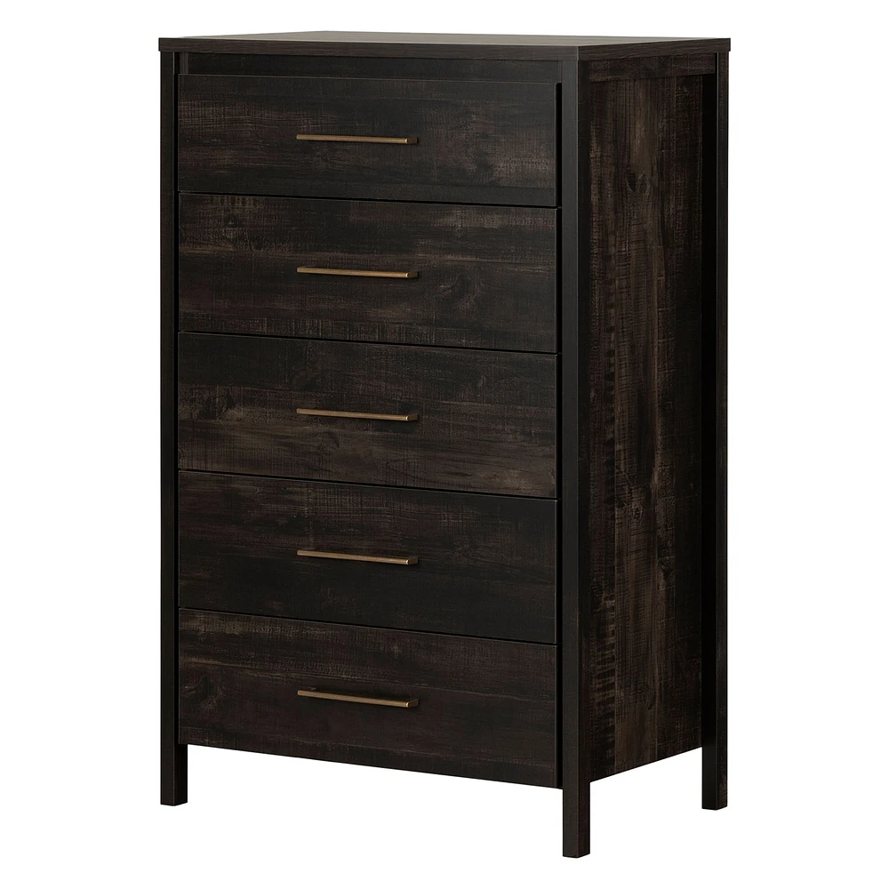 Commode 5 Tiroirs - Gravity Noir Antiqué