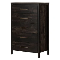 Commode 5 Tiroirs - Gravity Noir Antiqué