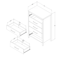 Commode 5 Tiroirs - Gravity Noir Antiqué