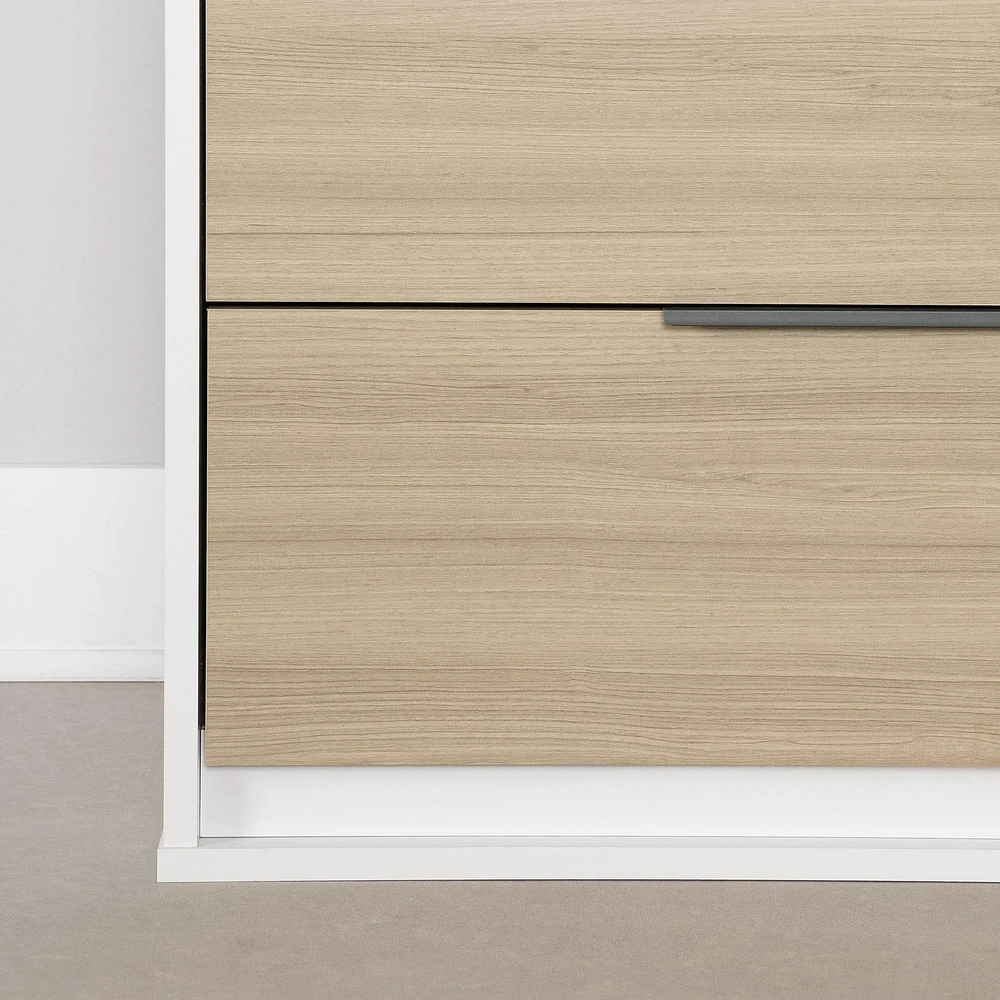 Commode double 6 tiroirs - Hourra Orme naturel et Blanc