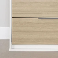 Commode double 6 tiroirs - Hourra Orme naturel et Blanc
