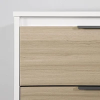 Commode double 6 tiroirs - Hourra Orme naturel et Blanc