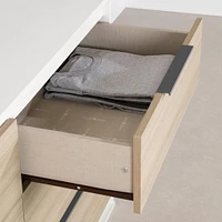 Commode double 6 tiroirs - Hourra Orme naturel et Blanc