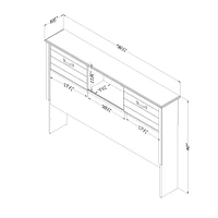 Double Bookcase Headboard - Ulysses Winter Oak