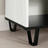 Table de chevet 1 tiroir - Arlen Pin blanc et Noir mat