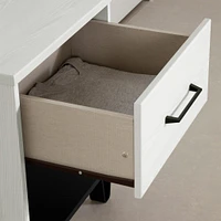 Table de chevet 1 tiroir - Arlen Pin blanc et Noir mat