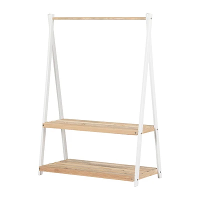 Garde-robe avec étagères de rangement - Sweedi Blanc et Naturel