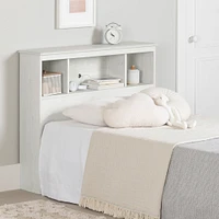 Bookcase headboard - Summer Breeze White Pine