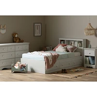 Bookcase headboard - Summer Breeze White Pine