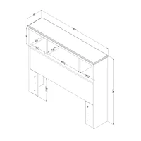 Bookcase headboard - Summer Breeze White Pine