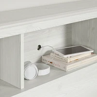 Bookcase headboard - Summer Breeze White Pine