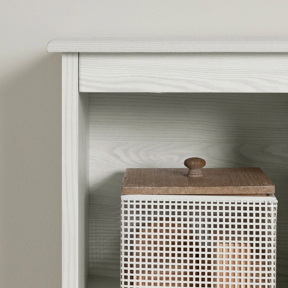 Bookcase headboard - Summer Breeze White Pine