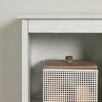 Bookcase headboard - Summer Breeze White Pine