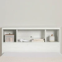 Bookcase headboard - Summer Breeze White Pine