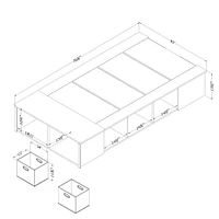 Twin Storage Bed with Baskets - Avilla Bleached Oak