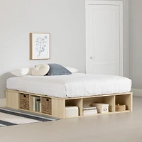 Double Storage Bed with Baskets - Avilla Bleached Oak