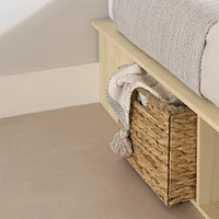 Double Storage Bed with Baskets - Avilla Bleached Oak