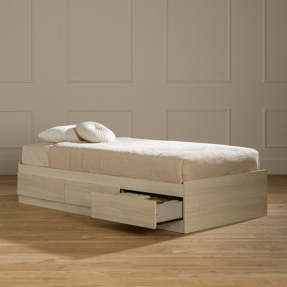 3-Drawer Mates Bed - August Bleached Oak