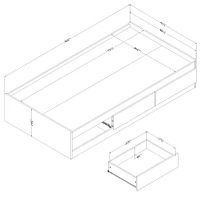 3-Drawer Mates Bed - August Bleached Oak