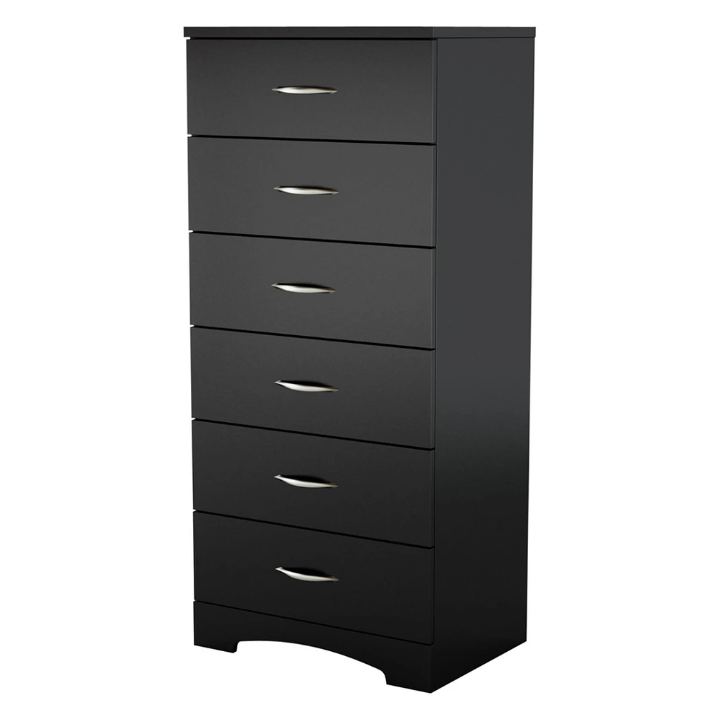 Commode 6 Tiroirs Step One - Noir Solide