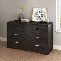 Commode Double 6 Tiroirs Step One - Chêne Gris