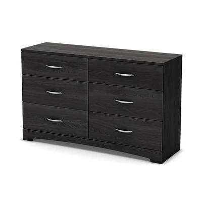 Commode Double 6 Tiroirs Step One - Chêne Gris