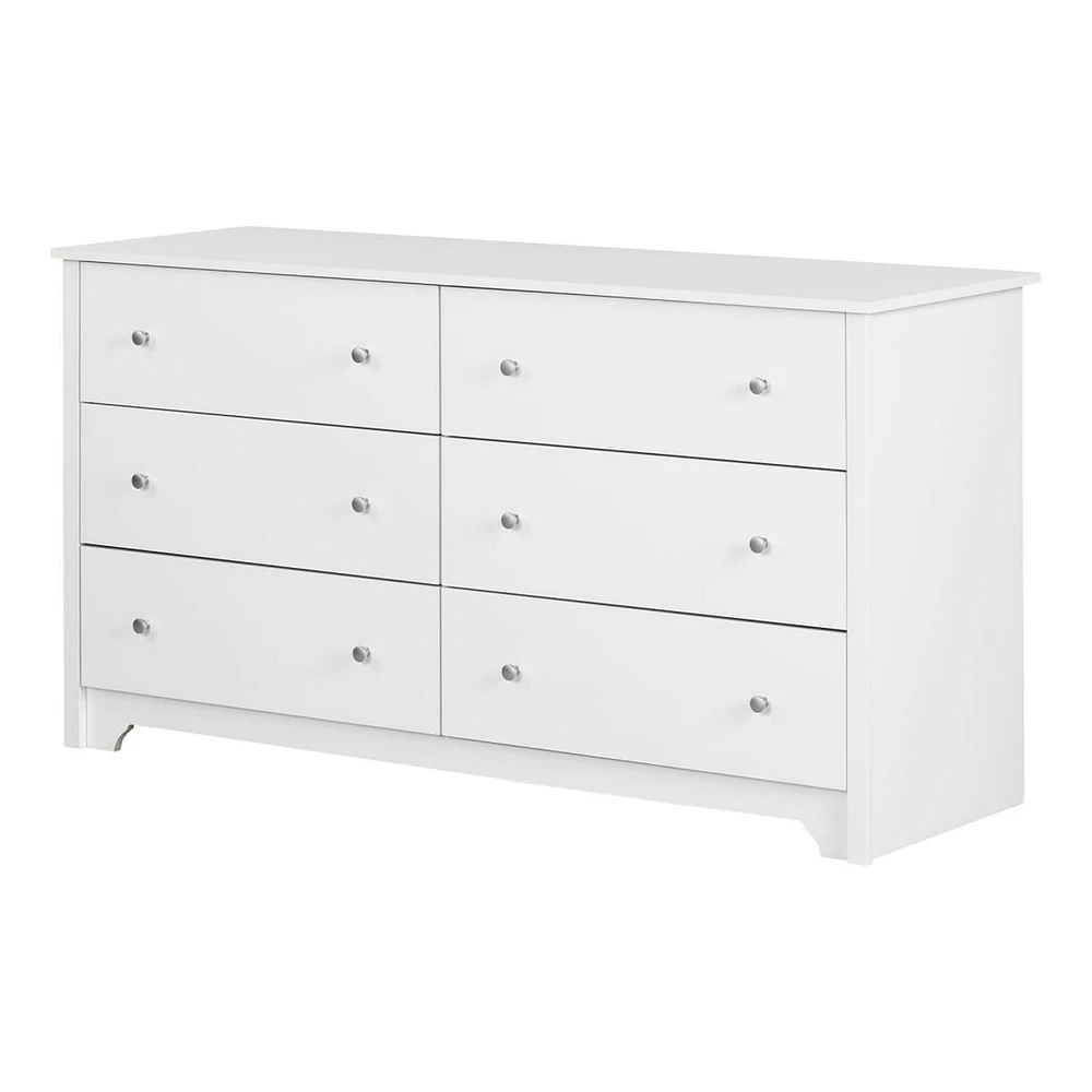 Commode Double 6 Tiroirs Vito - Blanc Solide