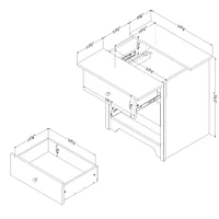 Table de Nuit avec Station de chargement - Vito Blanc Solide